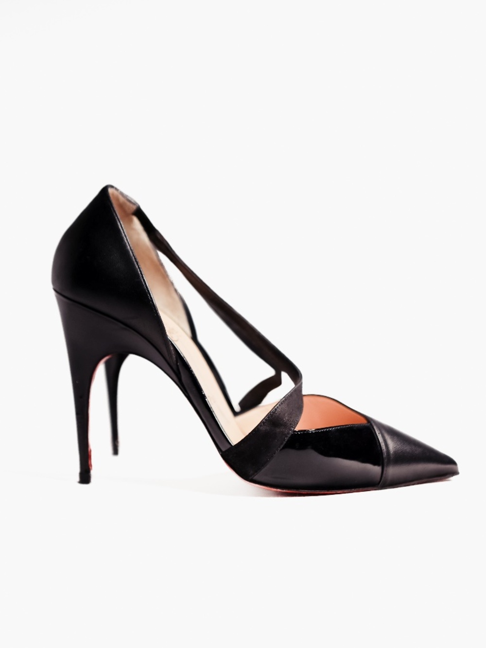 Christian Louboutin Black Patent Leather T-Strap Pumps 39